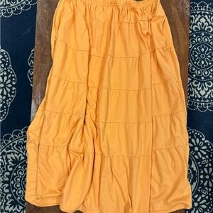 Veranesi Peach Orange Tiered Bohemian Skirt Women’s‎ 1X